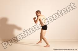 Underwear Martial art Man White Moving poses Slim Short Blond Dynamic poses Academic